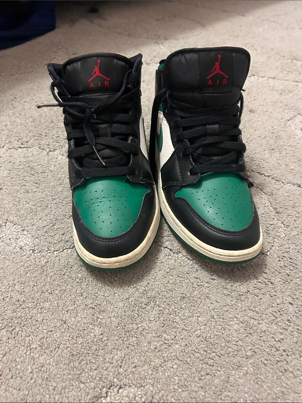 Jordan Men's High-Top Sneakers in Green, Black and White